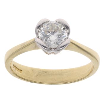 18ct Yellow and White Gold 0.75ct Diamond Solitaire Ring
