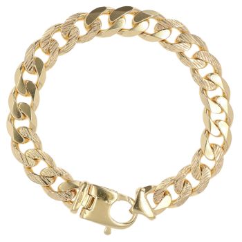 9ct Yellow Gold Plain Curb Bracelet 8.5"