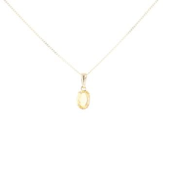 9ct Yellow Gold Citrine Pendant And Chain 18"