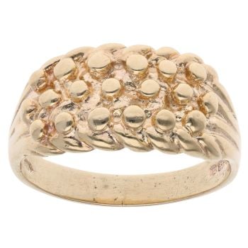 9ct Yellow Gold Three Row Keeper Ring