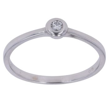 18ct White Gold 0.05ct Brilliant Cut Diamond Solitaire Ring