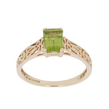 9ct Yellow Gold Peridot Single Stone Ring