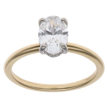 18ct Yellow Gold 1.60ct Oval Cut Lab Grown Diamond Solitaire Ring