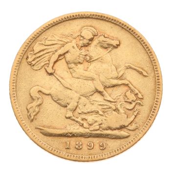 1899 Victoria Old Head UK Half Sovereign Coin
