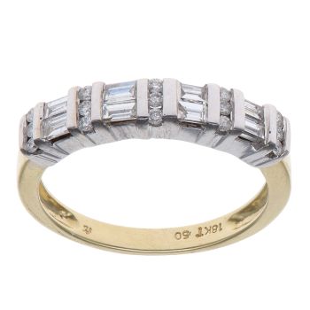18ct Yellow and White Gold 0.50ct Brilliant Cut Diamond Fancy Ring