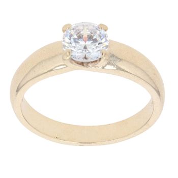 9ct Yellow Gold Cubic Zirconia Single Stone Ring