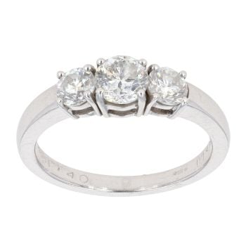18ct White Gold Diamond 1.40ct Trilogy Ring