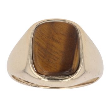 9ct Yellow Gold Tiger's Eye Signet Ring