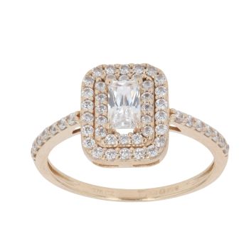 9ct Yellow Gold Cubic Zirconia Cluster Ring
