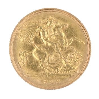 1908 Edward VII Half Sovereign Coin