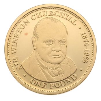 2015 Churchill 50th Anniversary Tristan Da Cunha 1 Pound Coin Coin Boxed