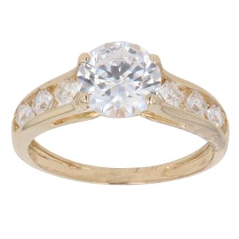 14ct Yellow Gold Cubic Zirconia Ring