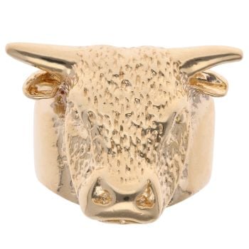 9ct Yellow Gold Textured Bull Ring