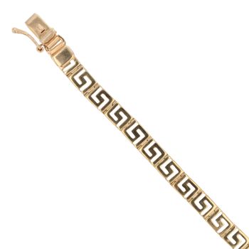 14ct Yellow Gold Greek Key Bracelet 7"