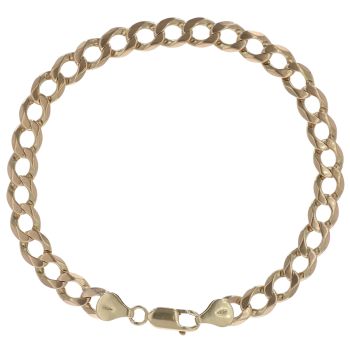 9ct Yellow Gold Curb Bracelet 9"