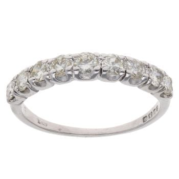 18ct White Gold 0.90ct Brilliant Cut Diamond Half Eternity Ring