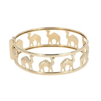 18ct Yellow Gold Hinged Camel Bangle