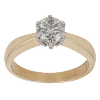 18ct Yellow Gold 1.02ct Tinted Brilliant Cut Diamond Solitaire Ring