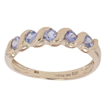 9ct Yellow Gold Tanzanite Five Stone Ring