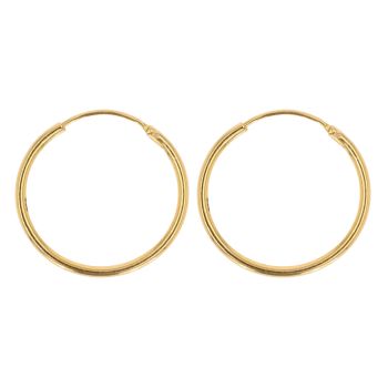 22ct Yellow Gold Plain Medium Hoop Earrings
