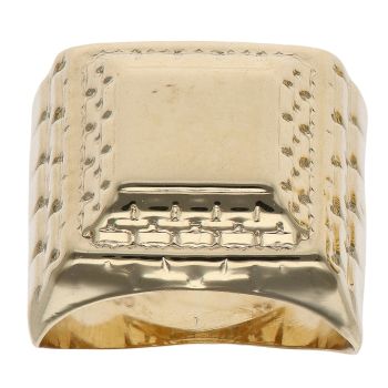 14ct Yellow Gold Patterned Signet Ring
