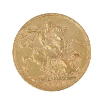 1903 Edward VII Large Head UK Full Sovereign Coin