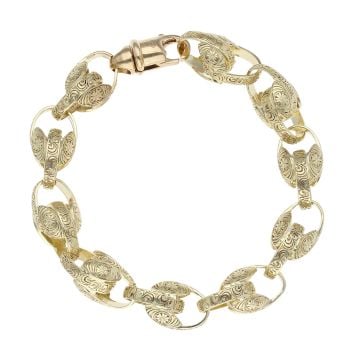 9ct Yellow Gold Tulip Bracelet 9"