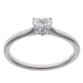 18ct White Gold 0.40ct Heart Cut Diamond Solitaire Ring
