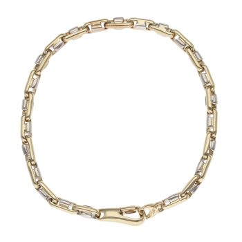 9ct Yellow and White Gold Fancy Bracelet 7.5"