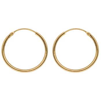 22ct Yellow Gold Plain Hoop Earrings