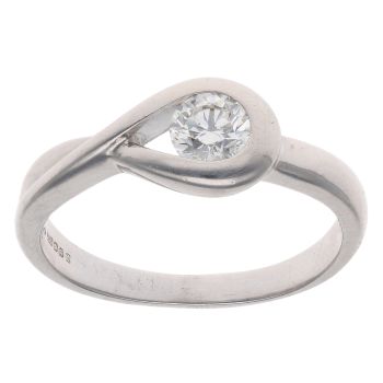 18ct White Gold 0.50ct Diamond Loop Solitaire Ring