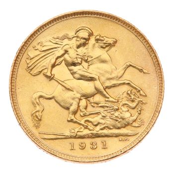 1931 George V Small Head South Africa Full Sovereign Coin