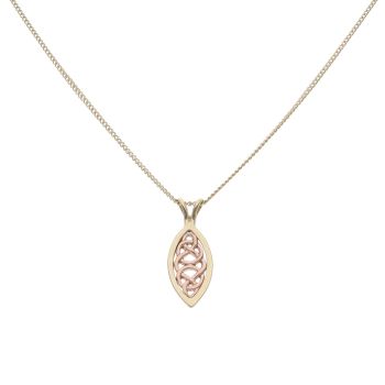 9ct Yellow and Rose Gold Clogau Queen Eleanor Pendant and Chain 18"