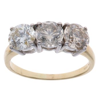 18ct Yellow Gold 3.75ct Brilliant Cut Diamond Trilogy Ring