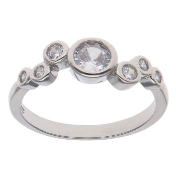 Silver Cubic Zirconia Fancy Ring By Icesia