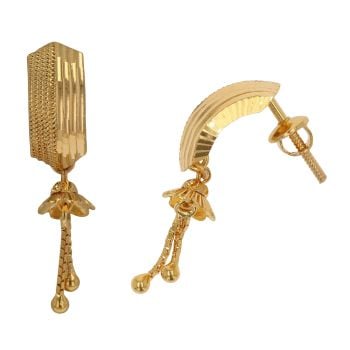 22ct Yellow Gold Fancy Patterned Drop Earrings