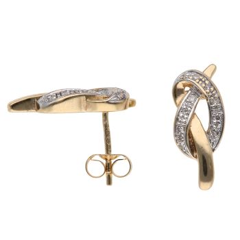 9ct Yellow Gold 0.10ct Diamond Fancy Stud Earrings