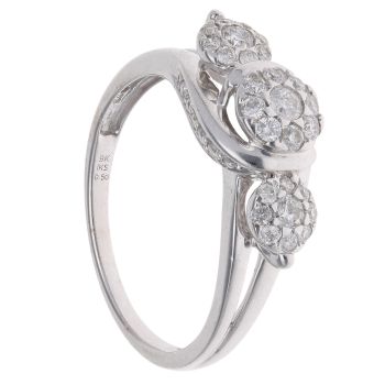 9ct White Gold 0.50ct Brilliant Cut Diamond Cluster Ring