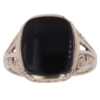 9ct Yellow Gold Square Onyx Signet Ring