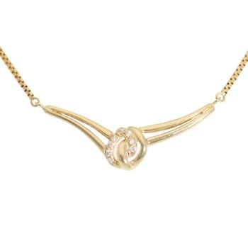 18ct Yellow Gold 0.05ct Diamond Fancy Chain 16"