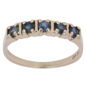 9ct Yellow Gold Sapphire Five Stone Ring