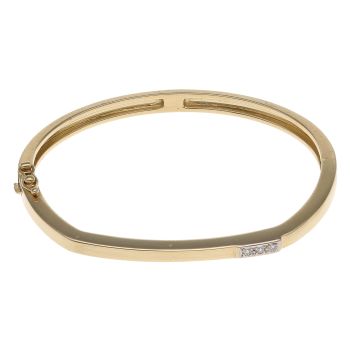 18ct Yellow Gold 0.06ct Diamond Trilogy Bangle