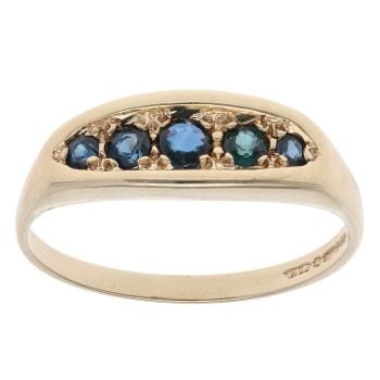 9ct Yellow Gold Sapphire Five Stone Ring