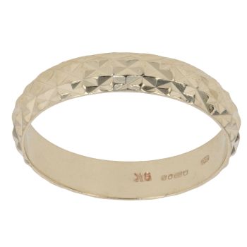 9ct Yellow Gold Patterned 3mm Wedding Band