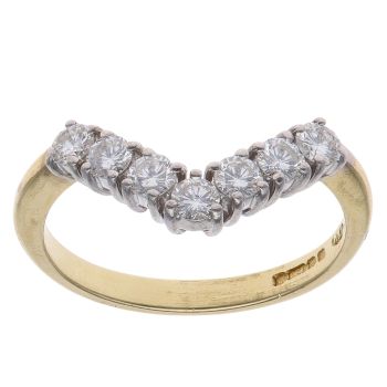 18ct Yellow Gold 0.70ct Brilliant Cut Diamond Wishbone Ring