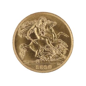 1913 George V Large Head UK Half Sovereign Coin