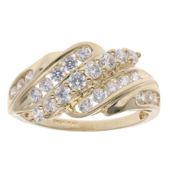 14ct Yellow Gold Cubic Zirconia Cluster Ring