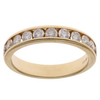 18ct Yellow Gold 0.65ct Brilliant Cut Diamond Half Eternity Ring