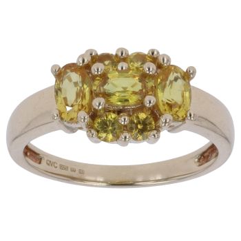 9ct Yellow Gold Yellow Sapphire Cluster Ring