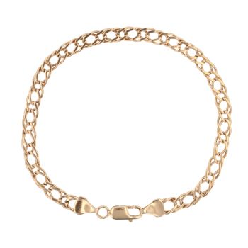 9ct Yellow Gold Double Curb Bracelet 7.5"